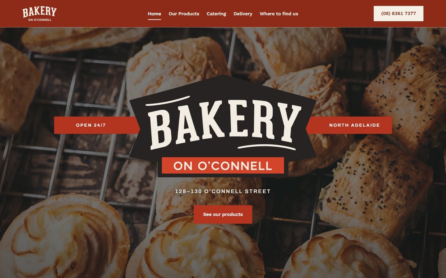 Bakery on O'Connell website on a laptop